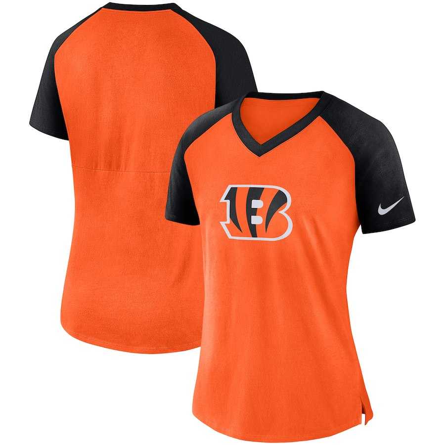 Women Cincinnati Bengals Nike Top V Neck T-Shirt Orange Black,We sell and wholesale Women Cincinnati Bengals Nike Top V Neck T-Shirt Orange Black on line form chian!